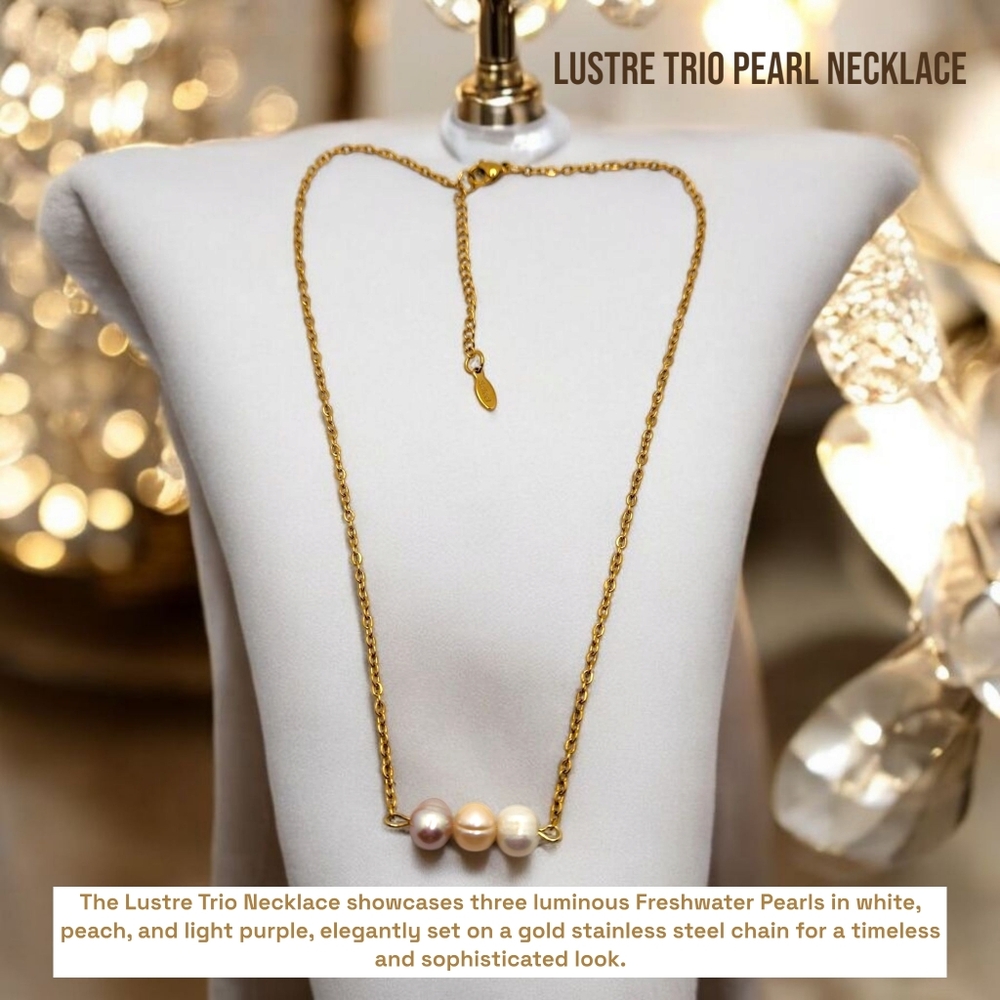 Freshwater Pearl Gold Stainless Steel Necklace
